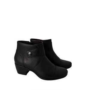 Clarks Black Emily Calle Leather Ankle Booties